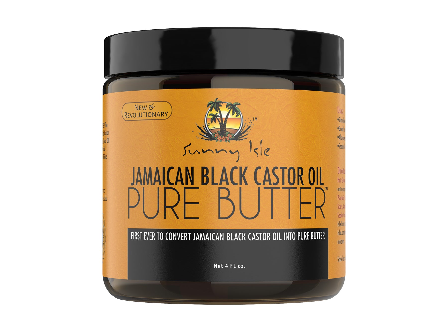 Castor noir jamaïcain pur beurre 4oz