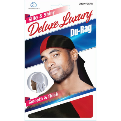 dream deluxe luxury du rag black red smooth thick silky shiny dre007bkrd.png